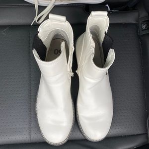 White combat boots